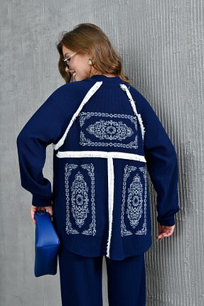 ست بالاتنه و پائین تنه سرمه ای زنانه تریکو Miss Allos - کد 864774456