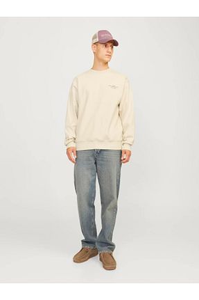 سوئیشرت بژ مردانه ساده Jack & Jones - کد 852128396