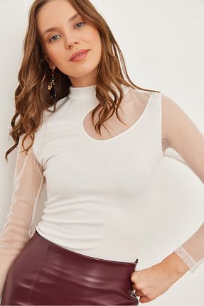 بلوز سفید زنانه ساده Olalook - کد 863605472
