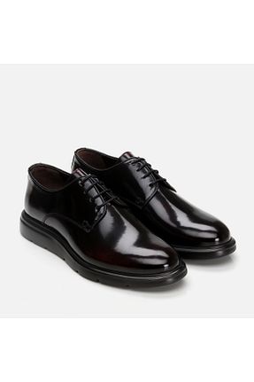 کفش کژوال زرشکی مردانه چرم خالص Hotiç - کد 858986586