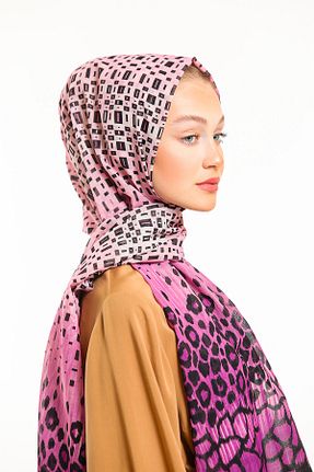 شال صورتی زنانه پلی استر 19V69 ITALIA - کد 126527560
