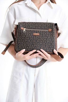 کیف پستچی قهوه ای زنانه چرم مصنوعی Just Polo - کد 65420615