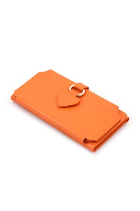 کیف پول نارنجی زنانه ابعاد بزرگ Womancraft - کد 55639028