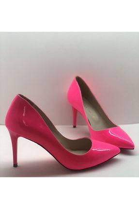 کفش پاشنه بلند کلاسیک صورتی زنانه چرم لاکی HAYYSHOES - کد 131457722