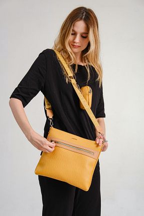 کیف دوشی زرد زنانه چرم مصنوعی Just Polo - کد 132245927