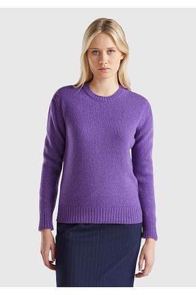 پلیور بنفش زنانه ساده United Colors of Benetton - کد 863511670