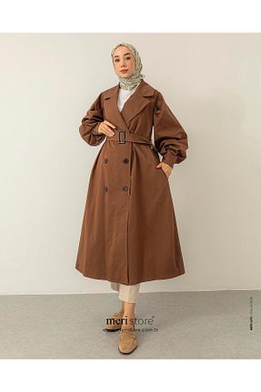ترنچکت قهوه ای زنانه بدون آستر Meri Store - کد 852971136
