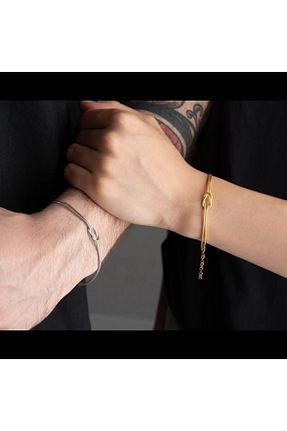 دستبند نقره طلائی زنانه 925 عیار Gümüşistan - کد 863528271