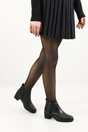 بوت / نیم بوت مشکی زنانه چرم خالص GÖNDERİ(R) - کد 787913109