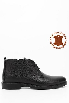بوت / نیم بوت مشکی مردانه چرم خالص GÖNDERİ(R) - کد 855957453