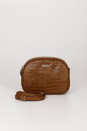 کیف دوشی قهوه ای زنانه چرم مصنوعی GÖNDERİ(R) - کد 270350764