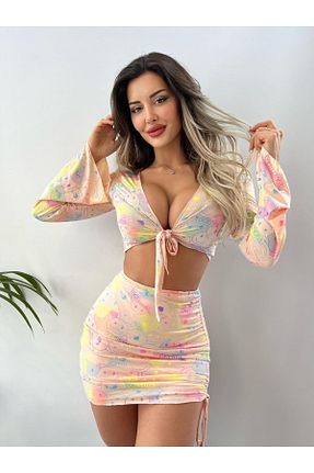 ست بالاتنه و پائین تنه بژ زنانه بافت pink and pink - کد 686437748