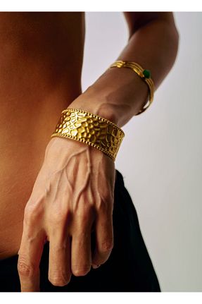 دستبند استیل (فولاد) طلائی زنانه استیل (فولاد) Helle Spice - کد 863632371