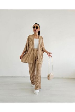 کیمونو و کافتان قهوه ای زنانه لیکرا Altı Üstü Butik - کد 863620900