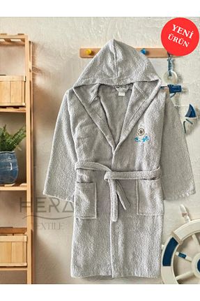 حوله پالتوئی نوزاد و کودک طوسی بچه گانه پنبه ای Hera - کد 863131909