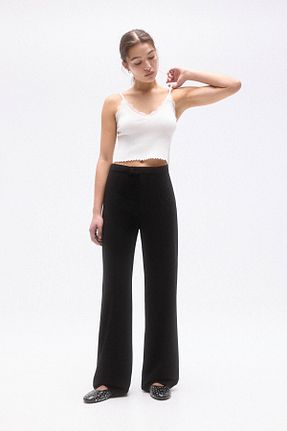 شلوار مشکی زنانه پلی استر Pull & Bear - کد 797073001