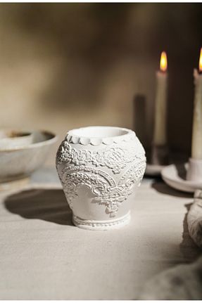 گلدان سفید Beton LALEZEN HOME - کد 863642282