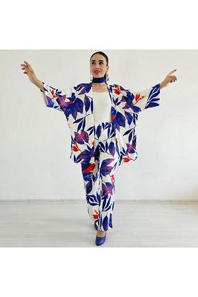 کیمونو و کافتان سرمه ای زنانه لیکرا Altı Üstü Butik - کد 863640206