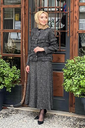 ست بالاتنه و پائین تنه حجاب مشکی زنانه رگولار yeşim özcan - کد 863629422