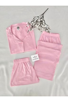 ست لباس راحتی صورتی زنانه پلنگی MH Moony Homewears - کد 863634102
