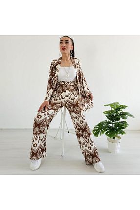 کیمونو و کافتان قهوه ای زنانه لیکرا Altı Üstü Butik - کد 863635092