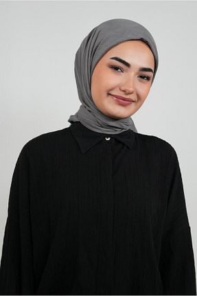 روسری طوسی پنبه ای LOSYANA - کد 863642322
