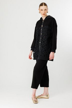 ست بالاتنه و پائین تنه مشکی زنانه بافتنی Ghisa - کد 831649695