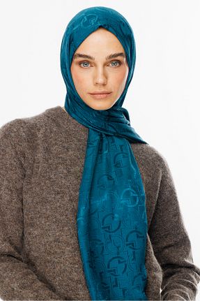 شال آبی زنانه پنبه پلی استر Mooncorn - کد 863589671