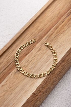 دستبند استیل (فولاد) طلائی زنانه استیل ضد زنگ ByFlorya Jewelry - کد 860246452