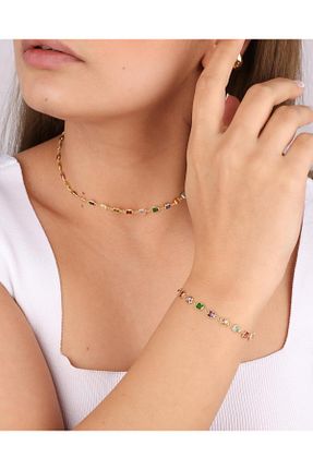 گردنبند نقره طلائی زنانه 925 عیار MEKS JEWELS - کد 863642335