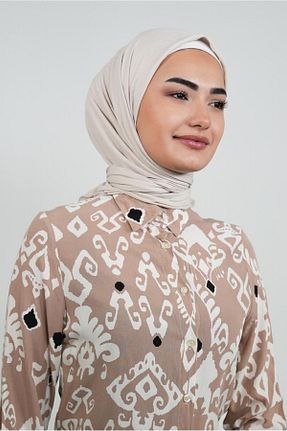 روسری بژ پنبه ای LOSYANA - کد 863641369