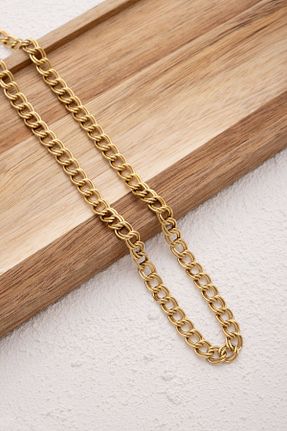 گردنبند استیل ( فولاد ) طلائی زنانه استیل ضد زنگ ByFlorya Jewelry - کد 859385161