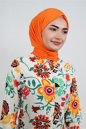 روسری نارنجی پنبه ای LOSYANA - کد 863652553