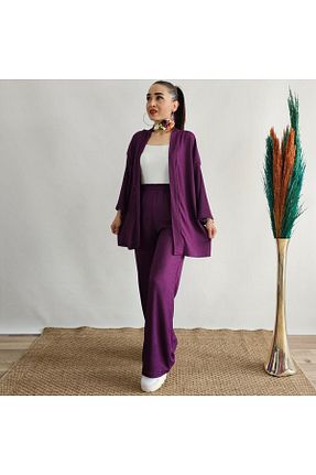 کیمونو و کافتان بنفش زنانه لیکرا Altı Üstü Butik - کد 863654328