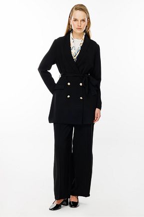 ست بالاتنه و پائین تنه مشکی زنانه بافتنی Ghisa - کد 863649260