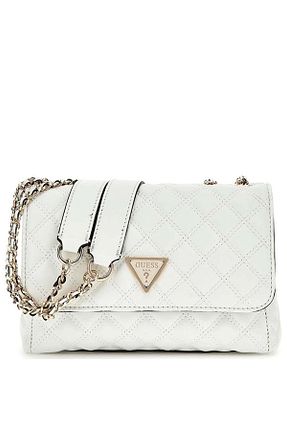 کیف دوشی سفید زنانه چرم مصنوعی Guess - کد 843473413