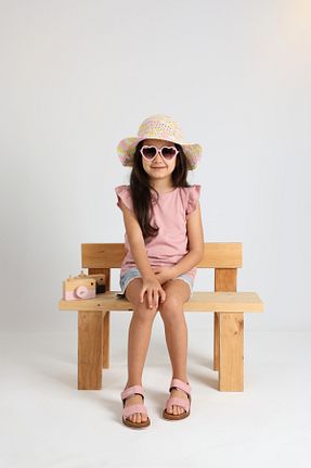 صندل صورتی بچه گانه پاشنه تخت kids A more - کد 298087310