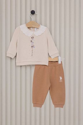 ست نوزادی بژ بچه گانه پنبه ای U.S. Polo Assn. - کد 863680747