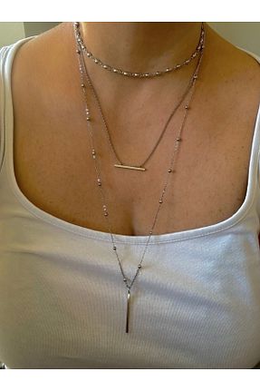 گردنبند جواهر زنانه روکش نقره alsaccessories - کد 863655867