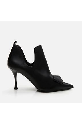 بوت / نیم بوت مشکی زنانه چرم خالص Hotiç - کد 863678069