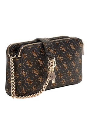 کیف دوشی قهوه ای زنانه چرم مصنوعی Guess - کد 863648436