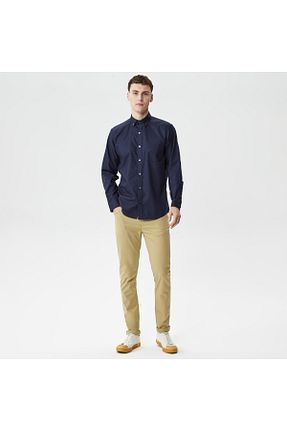 شلوار جین بژ مردانه پاچه تنگ Lacoste - کد 790723738