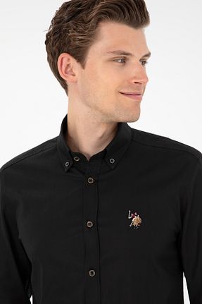 پیراهن مشکی مردانه یقه پیراهنی U.S. Polo Assn. - کد 863699568