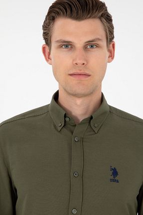 پیراهن خاکی مردانه یقه پیراهنی U.S. Polo Assn. - کد 863699596