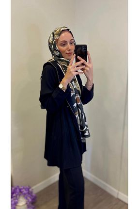 ست بالاتنه و پائین تنه حجاب مشکی زنانه رگولار Levidor - کد 863792257