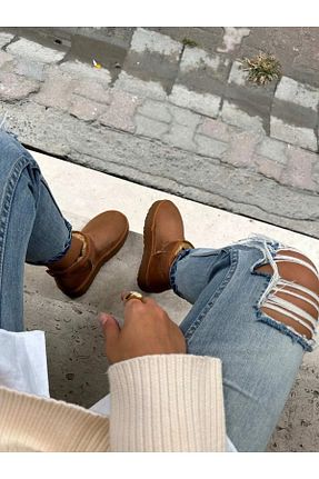 بوت / نیم بوت قهوه ای زنانه پلی اورتان moun shoes - کد 858744597
