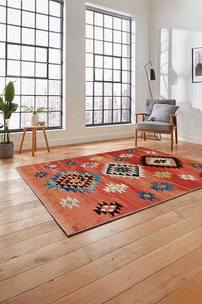 گلیم نارنجی پلی استر Napoli Home - کد 863734555