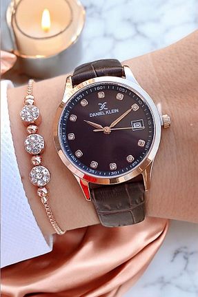 ساعت مچی قهوه ای زنانه 31-35 میلی متر Daniel Klein - کد 830332560