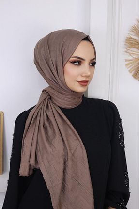شال قهوه ای زنانه پنبه ای Trablus - کد 863846666