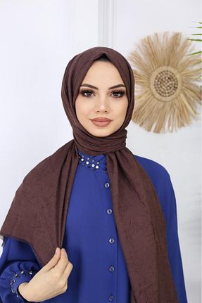 شال قهوه ای زنانه پنبه ای Trablus - کد 863754709
